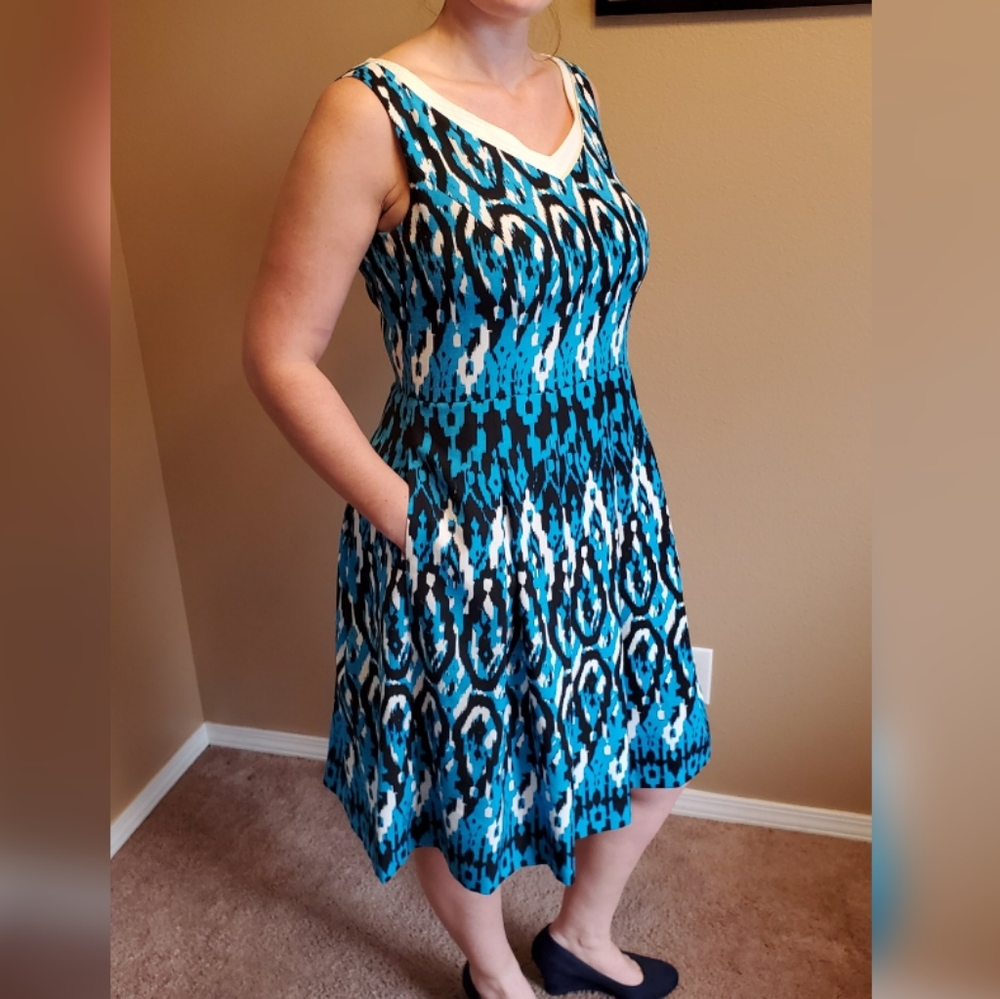 Anne Klein Blue Dress With Pockets Size 8